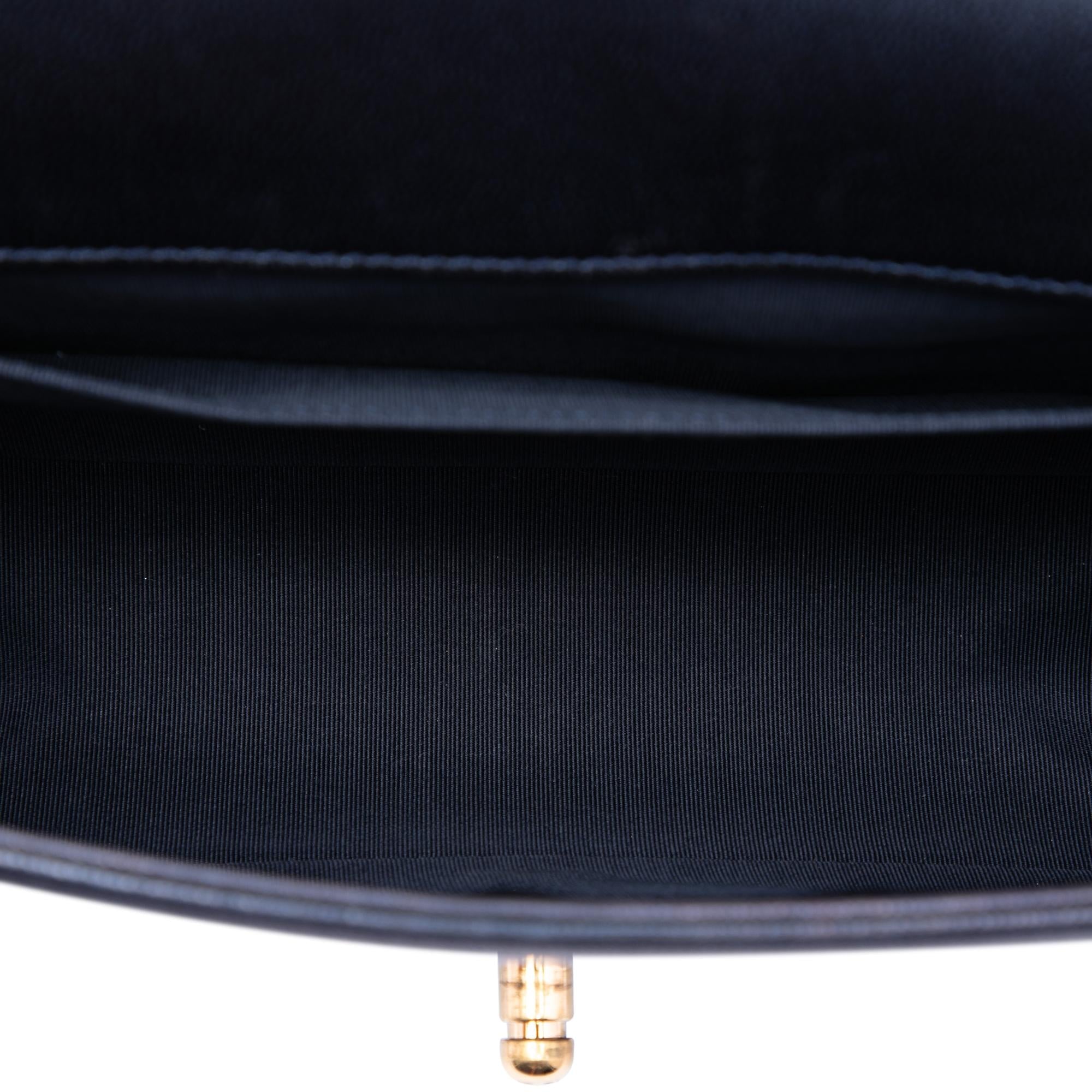 Chanel Old Medium Lambskin Embossed Cube Boy Flap