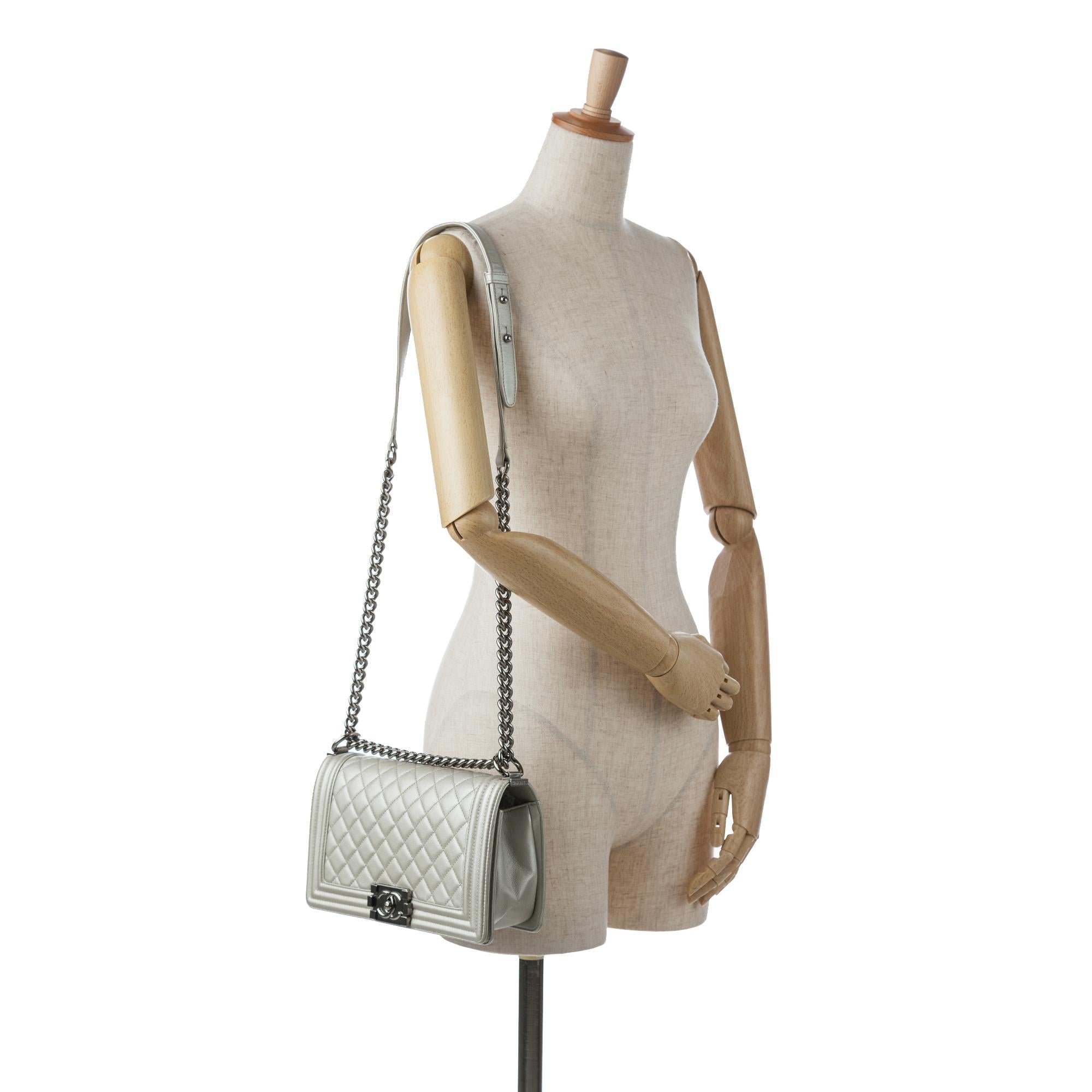 Chanel Old Medium Quilted Caviar Boy Flap