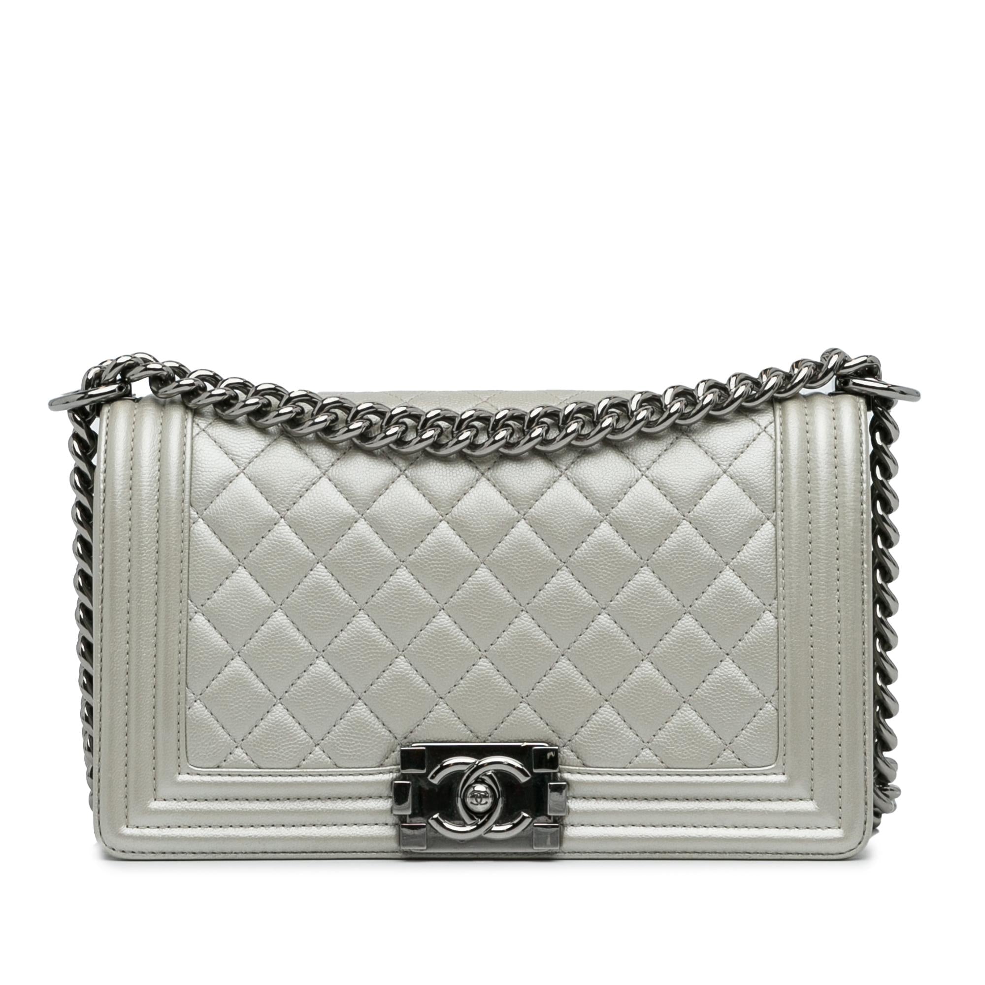 Chanel Old Medium Quilted Caviar Boy Flap