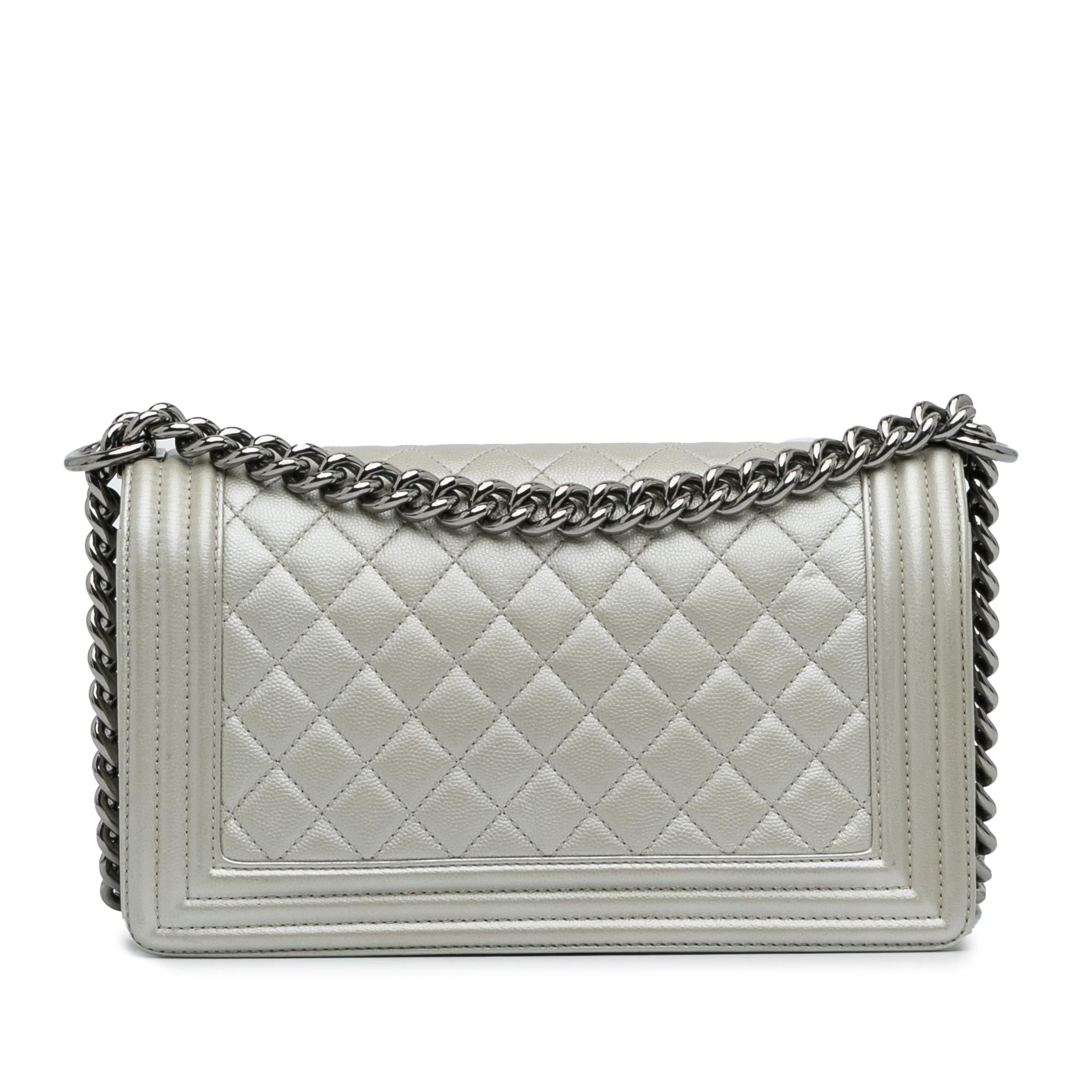 Chanel Old Medium Quilted Caviar Boy Flap