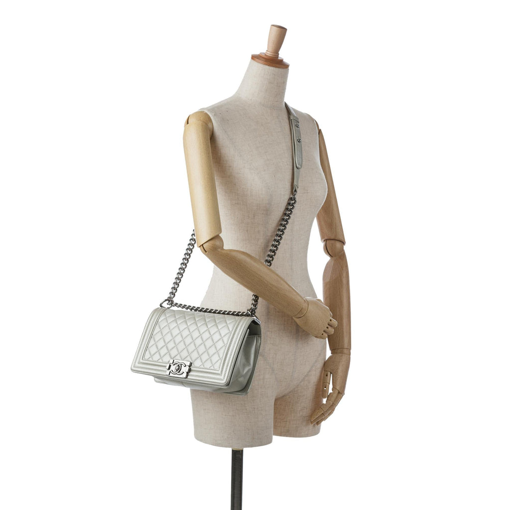 Chanel Old Medium Quilted Caviar Boy Flap