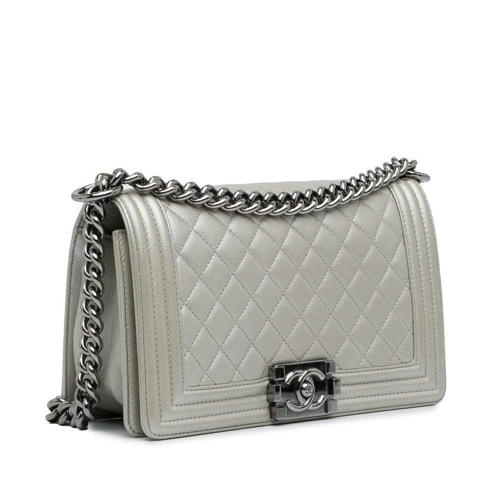 Chanel Old Medium Quilted Caviar Boy Flap