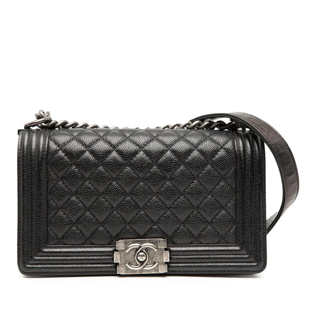 Chanel Old Medium Quilted Caviar Boy Flap