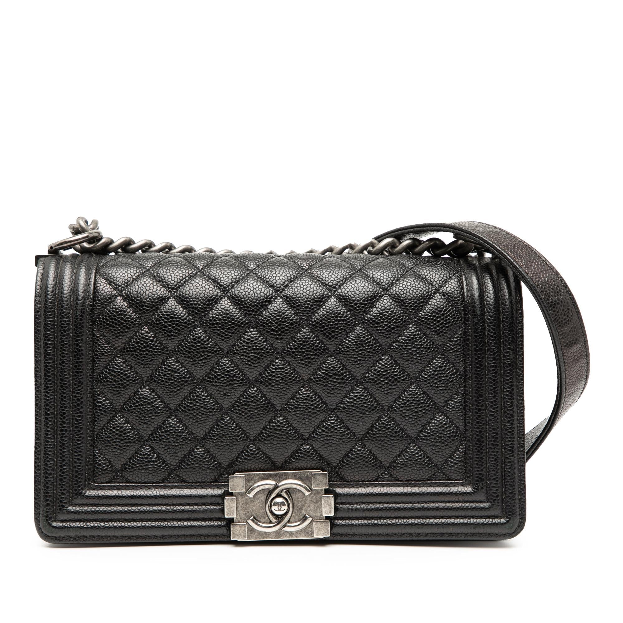 Chanel Old Medium Quilted Caviar Boy Flap