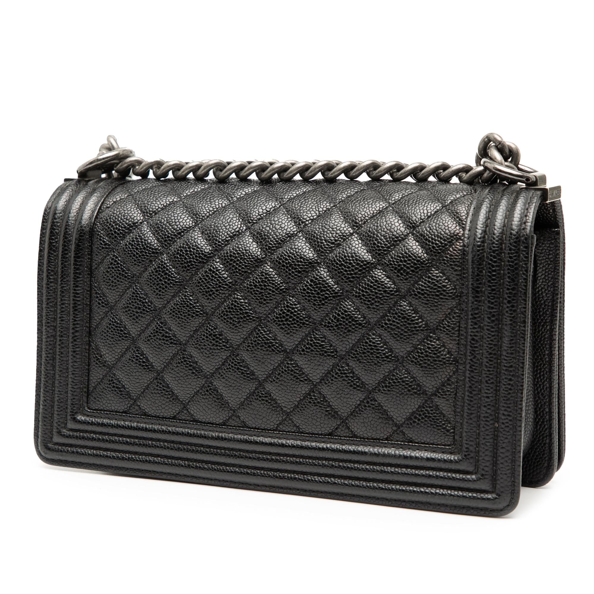Chanel Old Medium Quilted Caviar Boy Flap