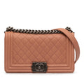 Chanel Old Medium Quilted Caviar Boy Flap