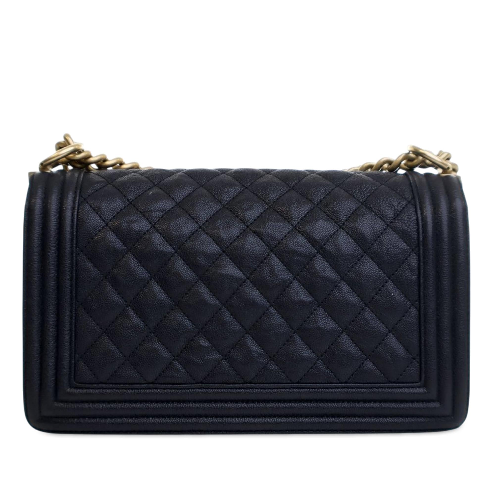 Chanel Old Medium Quilted Caviar Boy Flap
