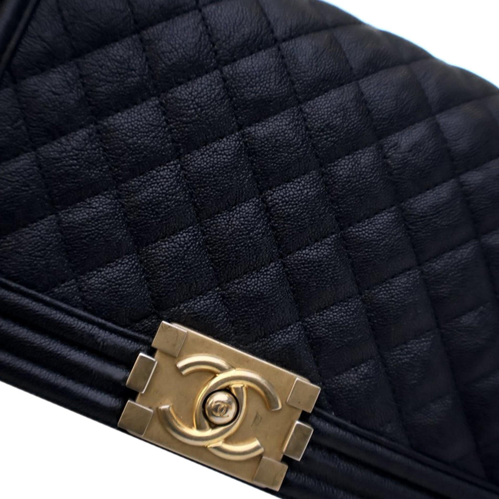 Chanel Old Medium Quilted Caviar Boy Flap