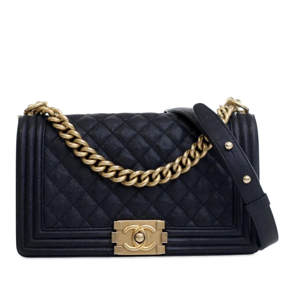 Chanel Old Medium Quilted Caviar Boy Flap