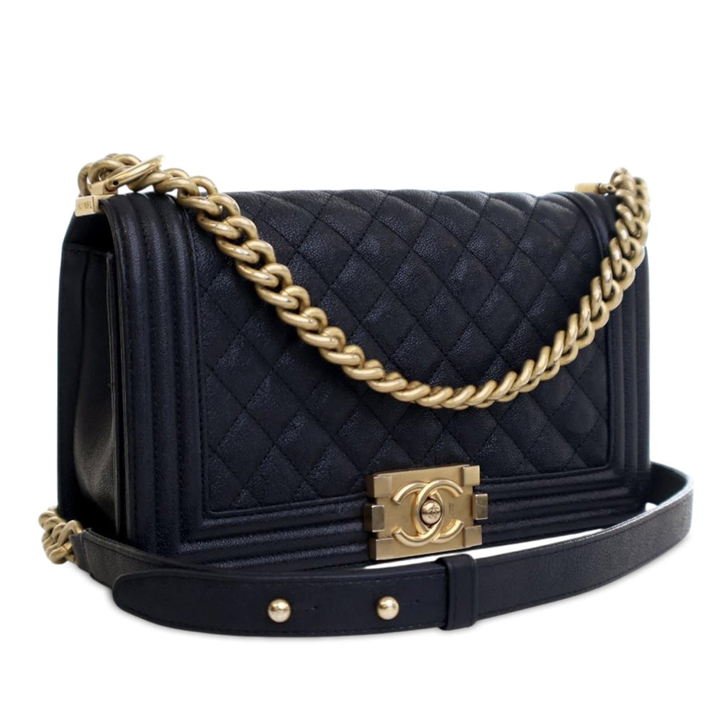 Chanel Old Medium Quilted Caviar Boy Flap