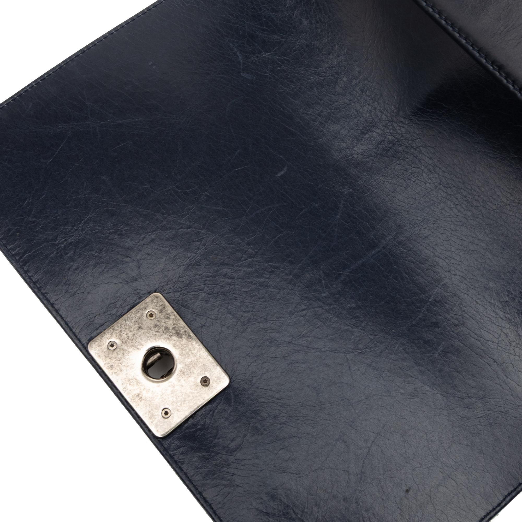 Chanel Old Medium Quilted Glazed Calfskin Chain Around Boy Flap