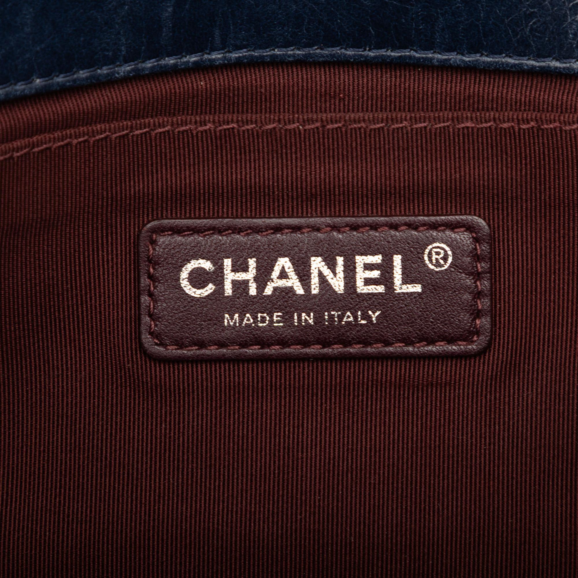 Chanel Old Medium Quilted Glazed Calfskin Chain Around Boy Flap