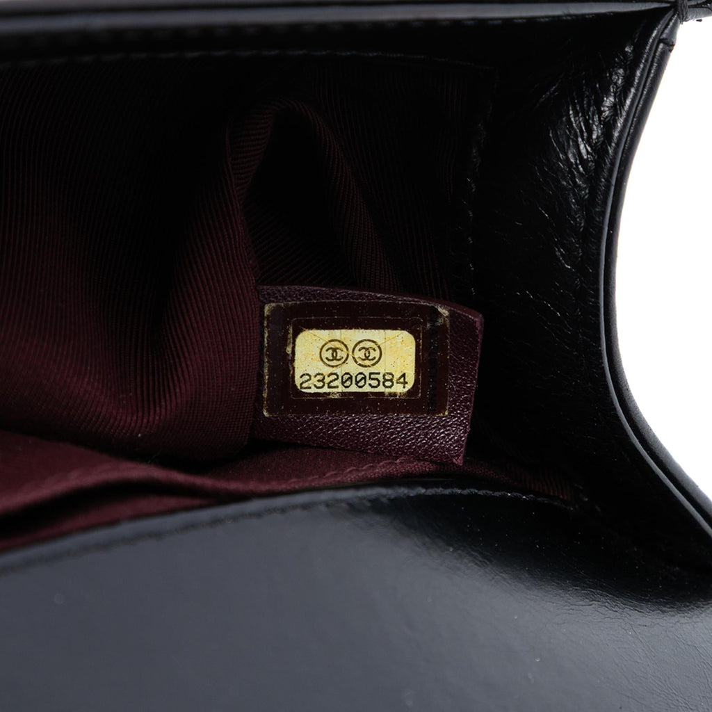 Chanel Old Medium Quilted Glazed Calfskin Chain Around Boy Flap
