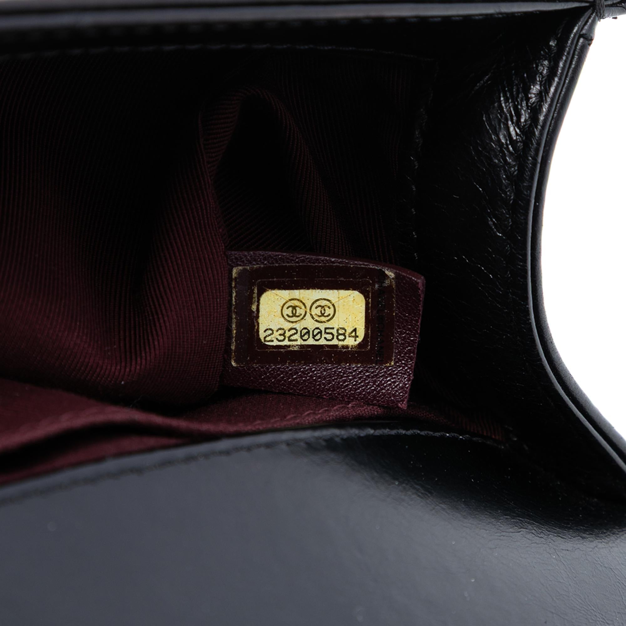 Chanel Old Medium Quilted Glazed Calfskin Chain Around Boy Flap