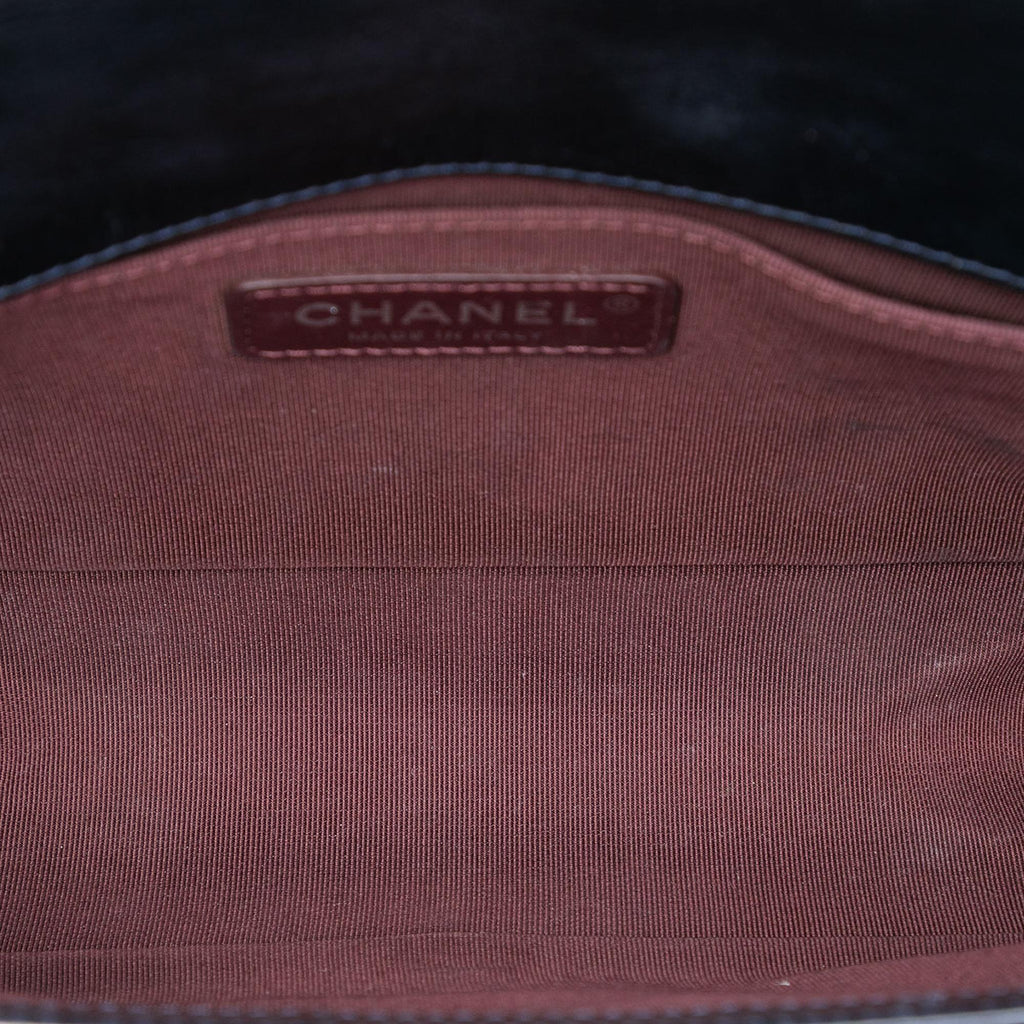 Chanel Old Medium Quilted Glazed Calfskin Chain Around Boy Flap