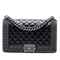 Chanel Old Medium Quilted Glazed Calfskin Chain Around Boy Flap