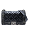 Chanel Old Medium Quilted Glazed Calfskin Chain Around Boy Flap