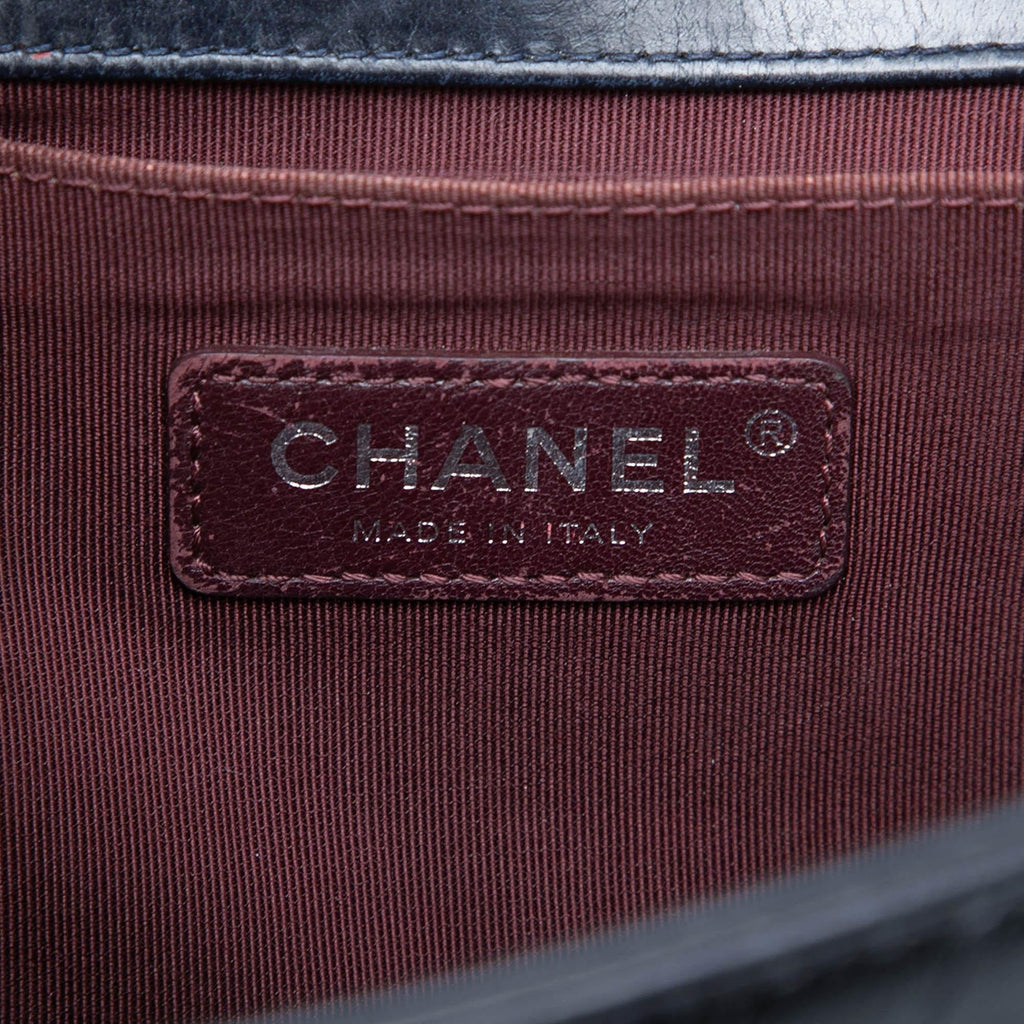 Chanel Old Medium Quilted Glazed Calfskin Chain Around Boy Flap