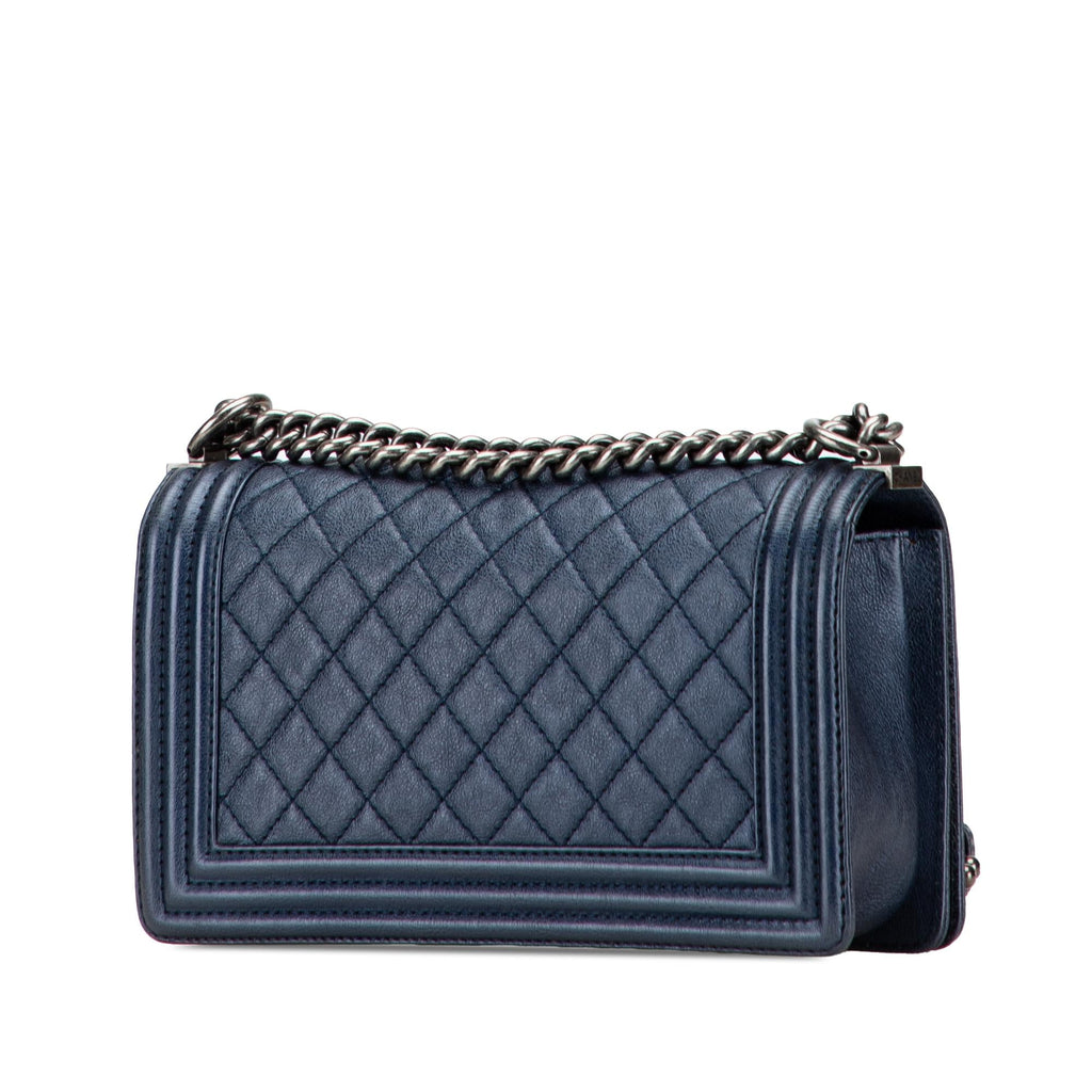 Chanel Old Medium Quilted Lambskin Boy Flap