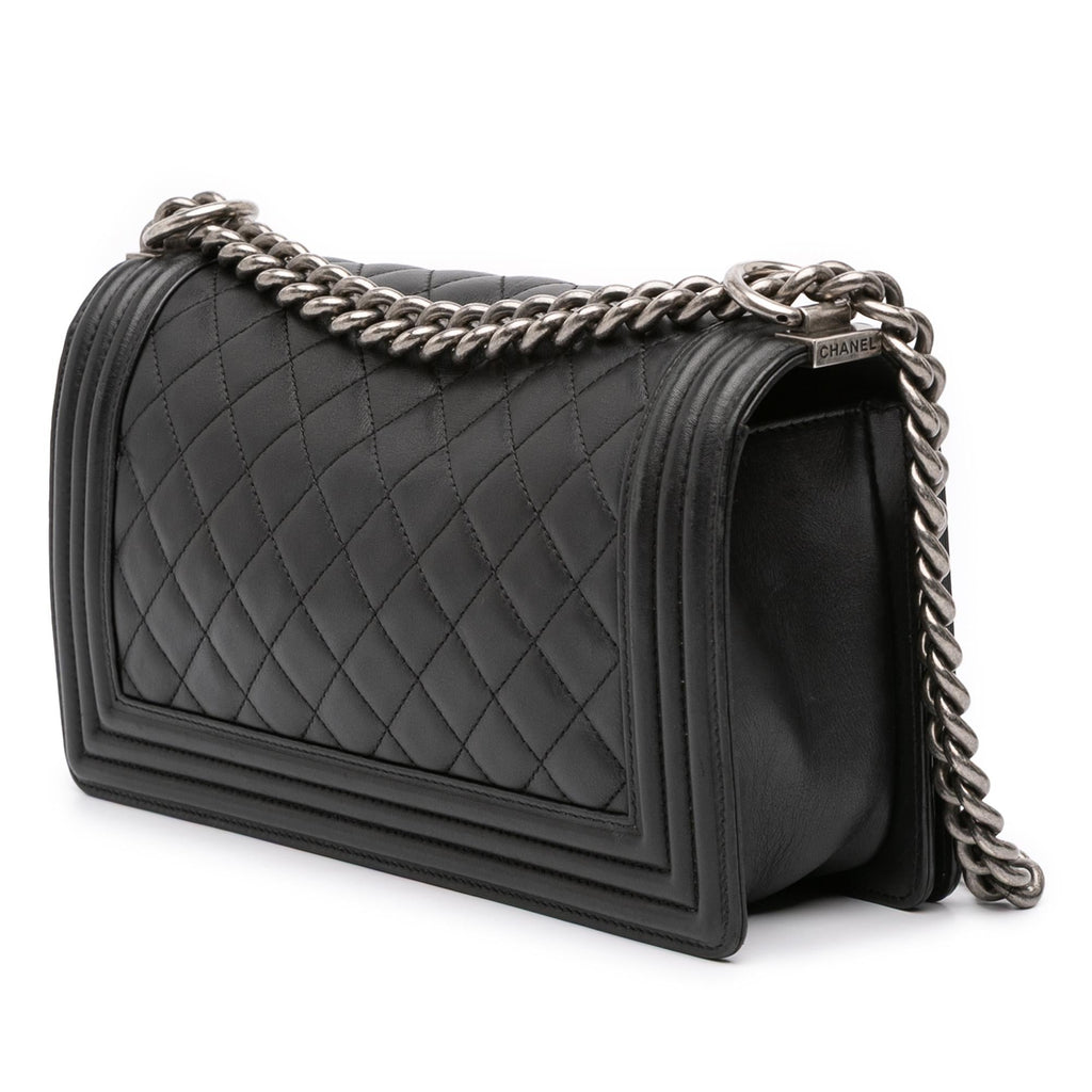 Chanel Old Medium Quilted Lambskin Boy Flap