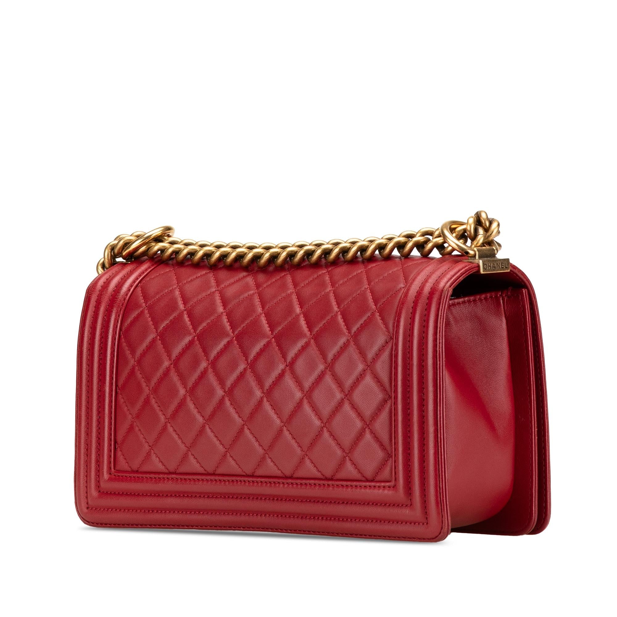 Chanel Old Medium Quilted Lambskin Boy Flap