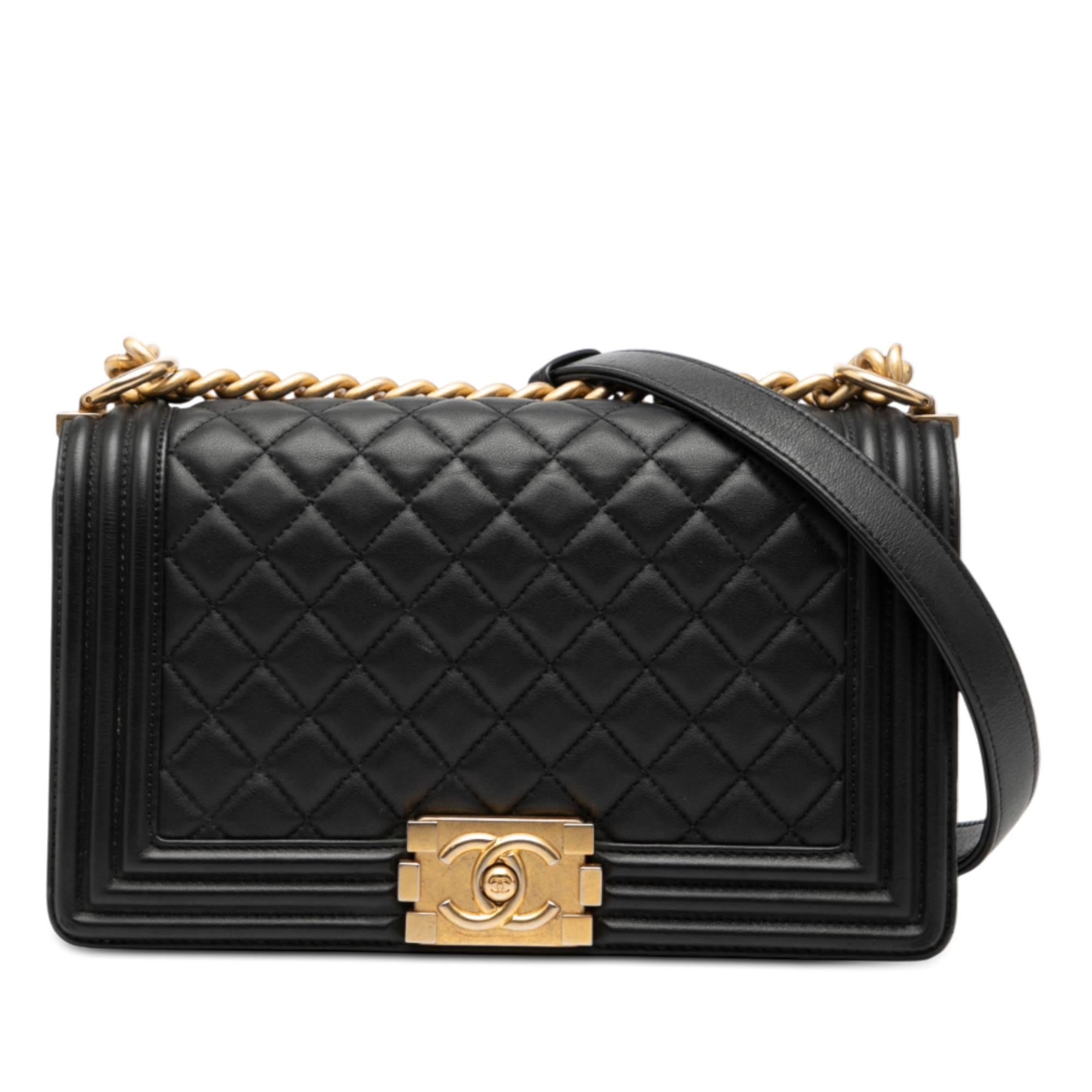 Chanel Old Medium Quilted Lambskin Boy Flap