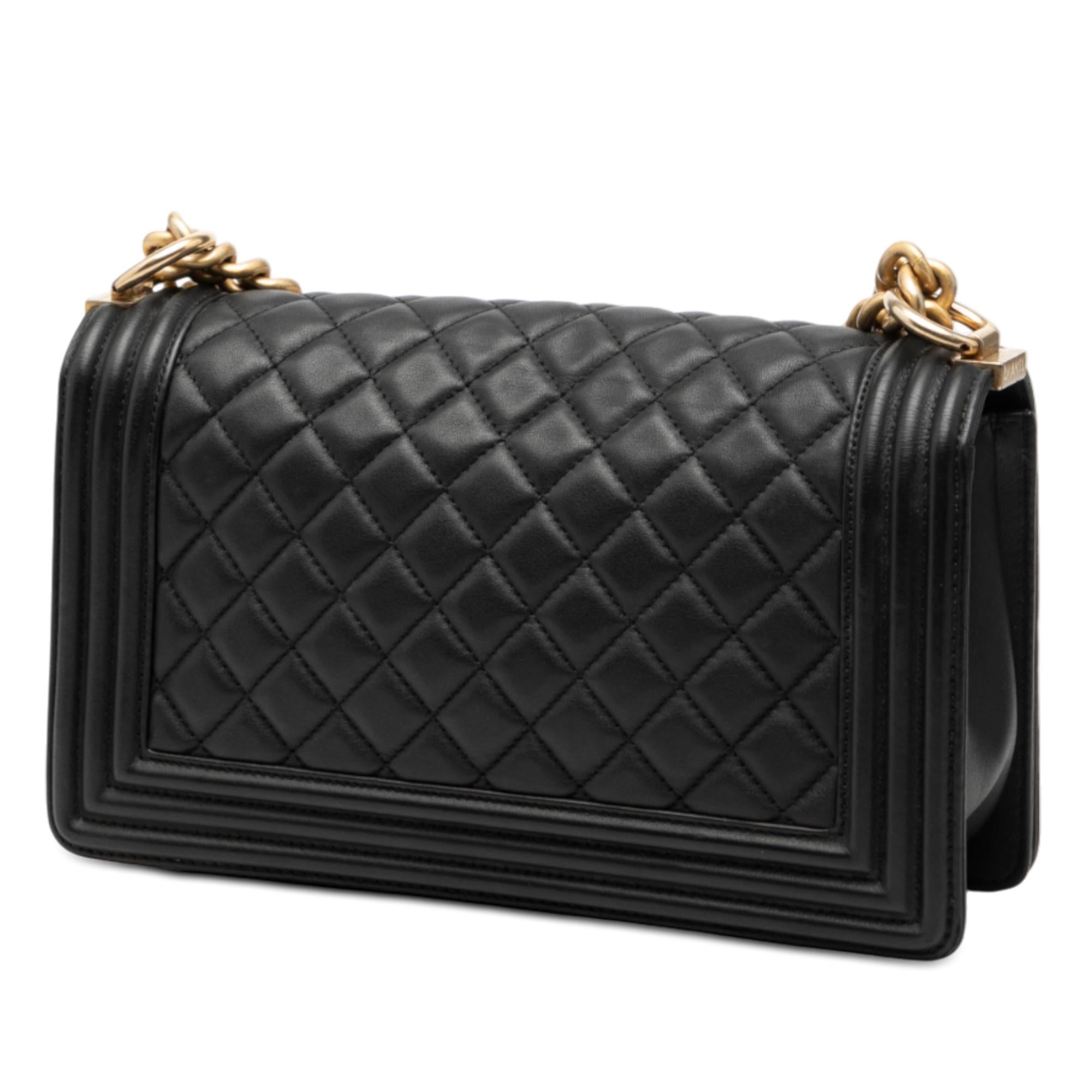 Chanel Old Medium Quilted Lambskin Boy Flap