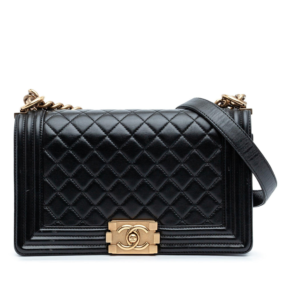 Chanel Old Medium Quilted Lambskin Boy Flap