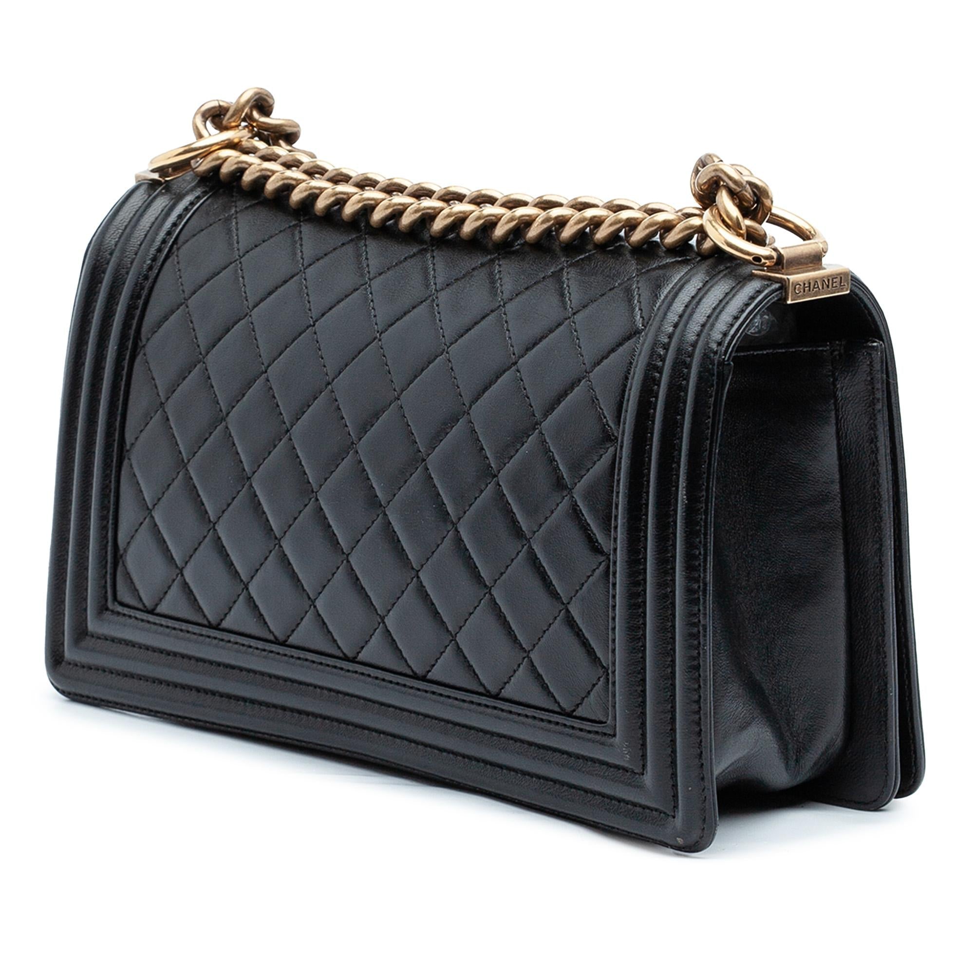 Chanel Old Medium Quilted Lambskin Boy Flap