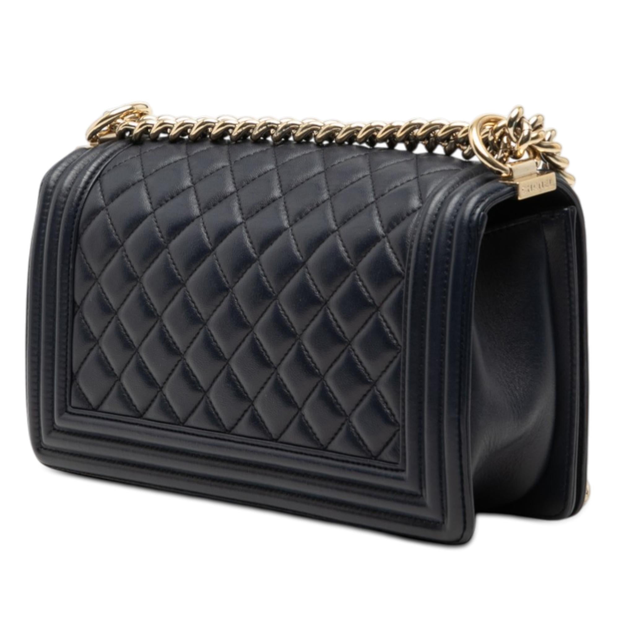 Chanel Old Medium Quilted Lambskin Boy Flap