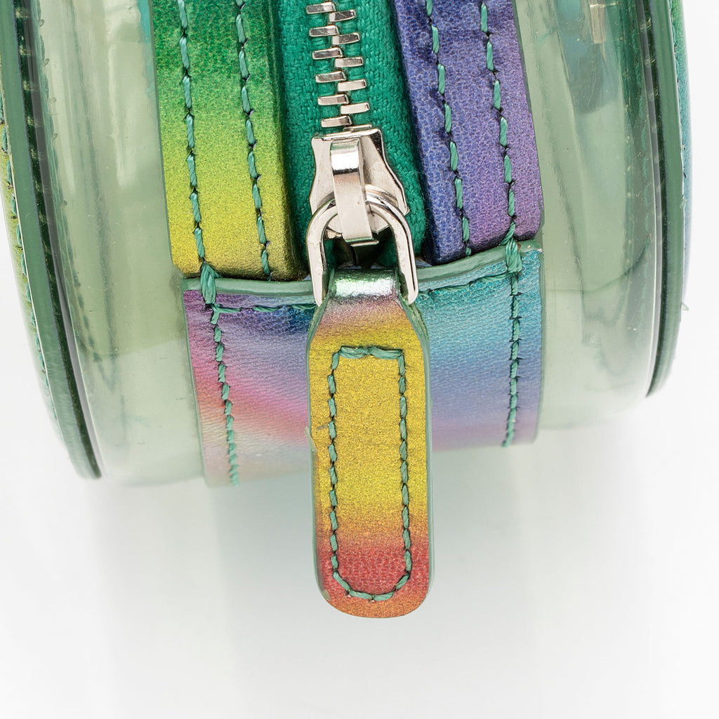 Chanel PVC Rainbow CC Filigree Round Clutch with Chain