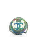 Chanel PVC Rainbow CC Filigree Round Clutch with Chain