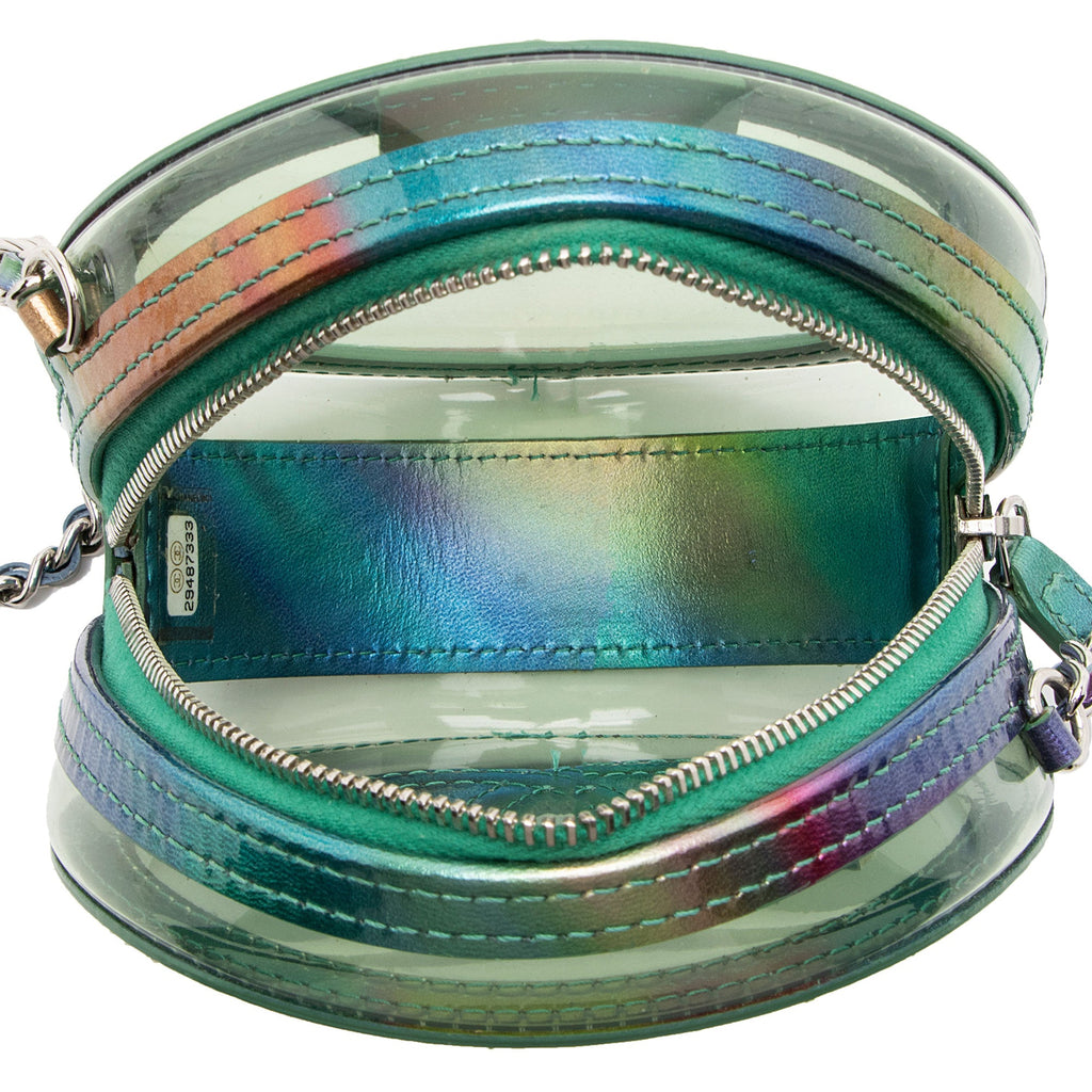 Chanel PVC Rainbow CC Filigree Round Clutch with Chain