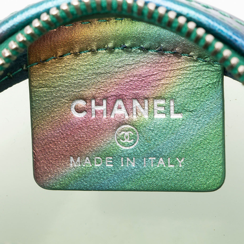 Chanel PVC Rainbow CC Filigree Round Clutch with Chain