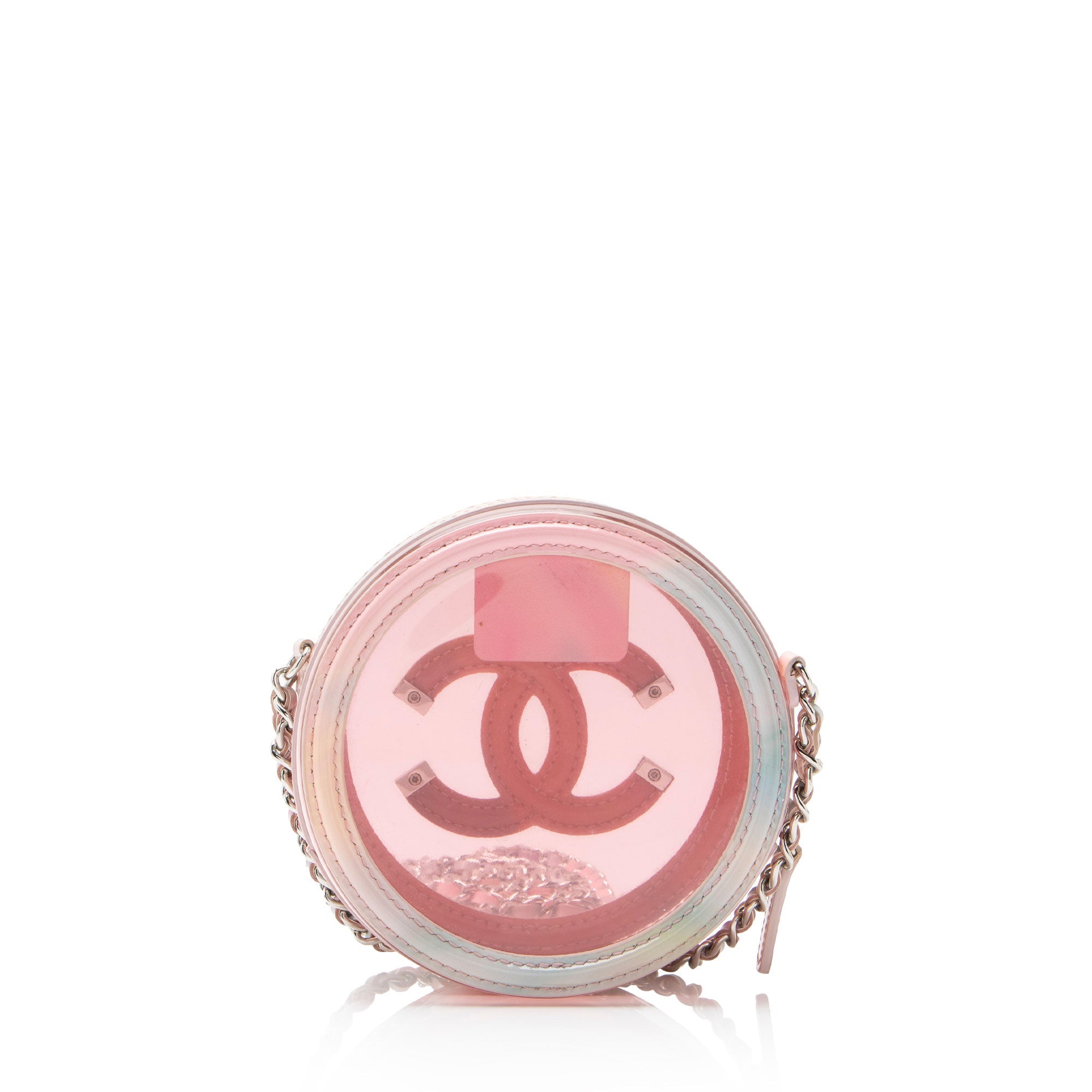 Chanel PVC Rainbow CC Filigree Round Clutch with Chain