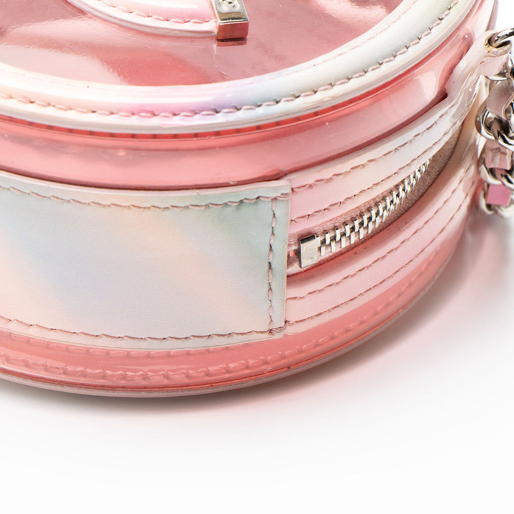 Chanel PVC Rainbow CC Filigree Round Clutch with Chain