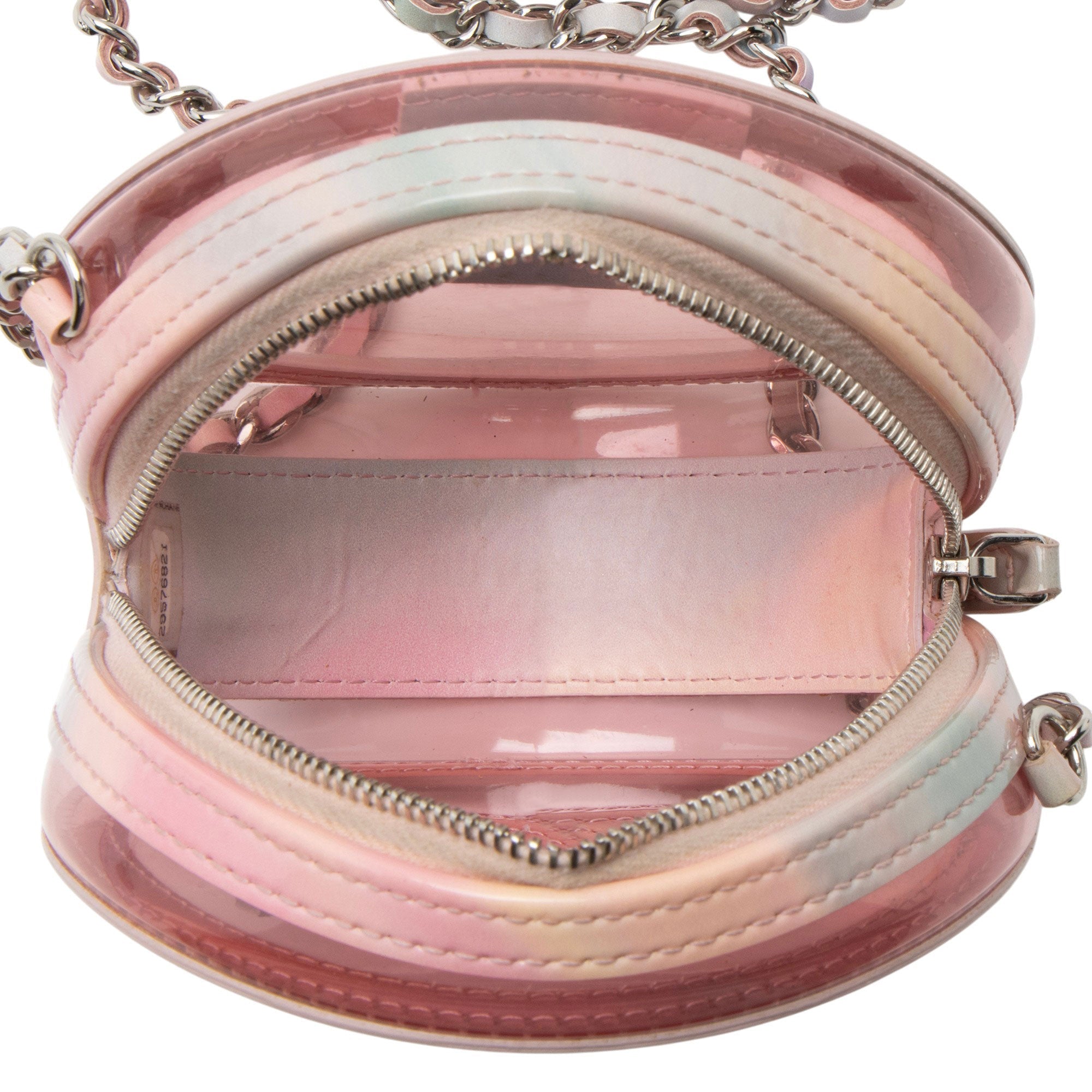 Chanel PVC Rainbow CC Filigree Round Clutch with Chain