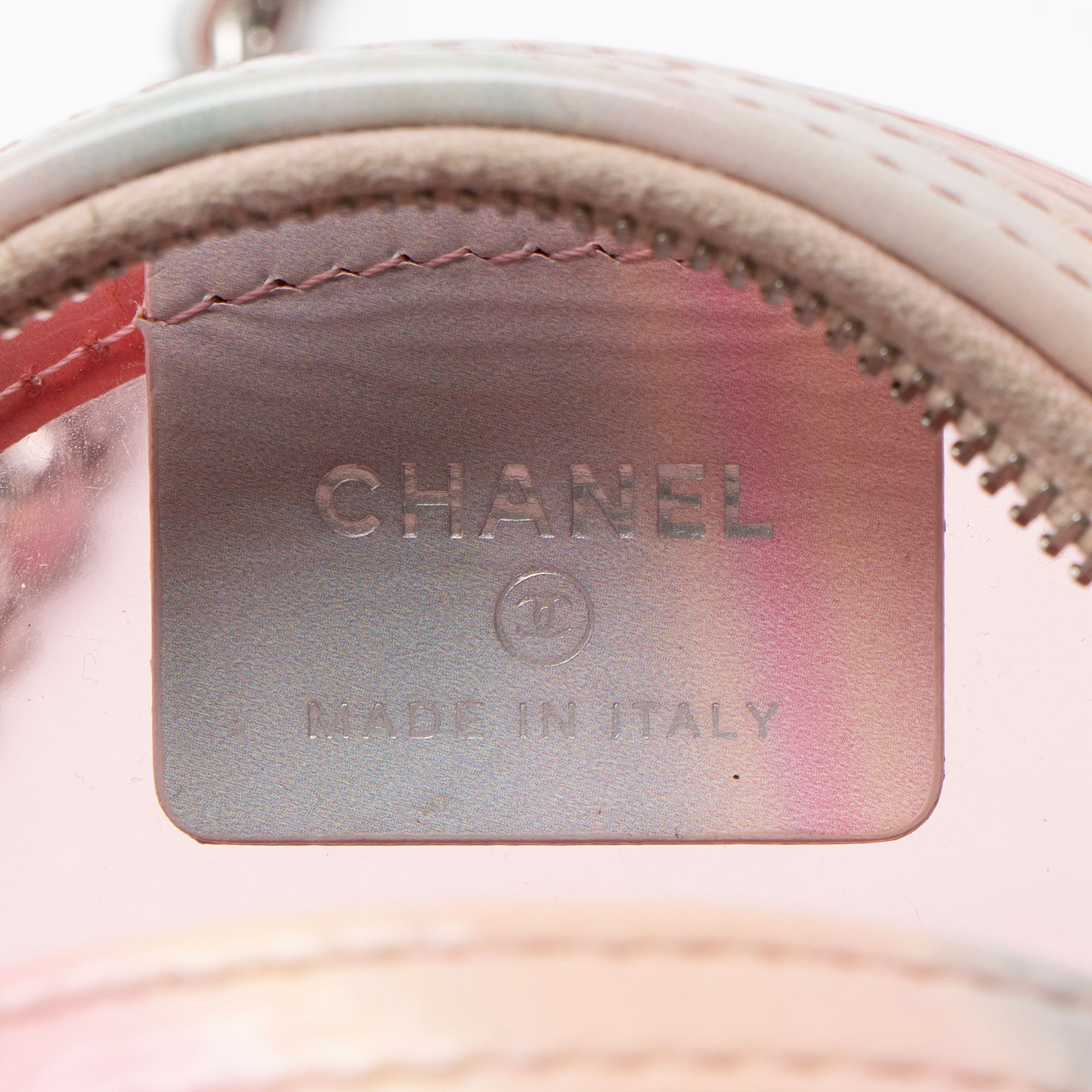 Chanel PVC Rainbow CC Filigree Round Clutch with Chain