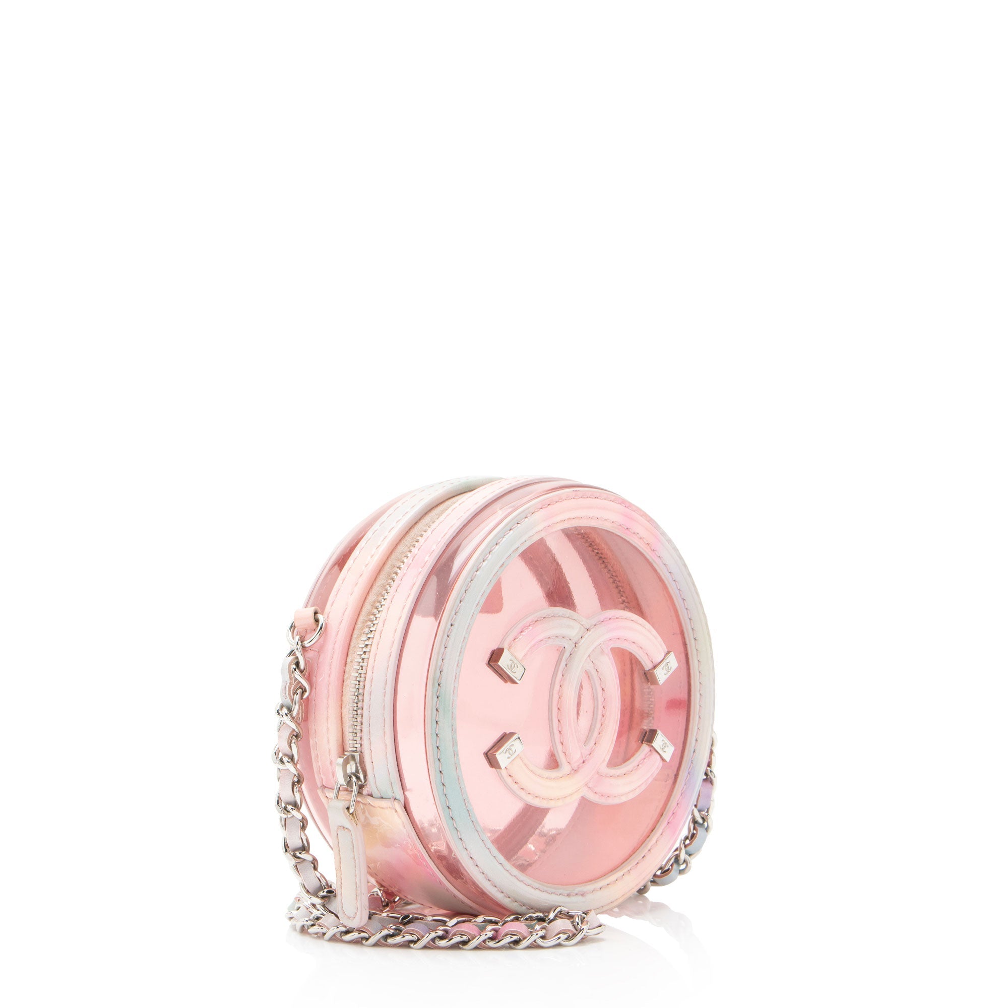 Chanel PVC Rainbow CC Filigree Round Clutch with Chain