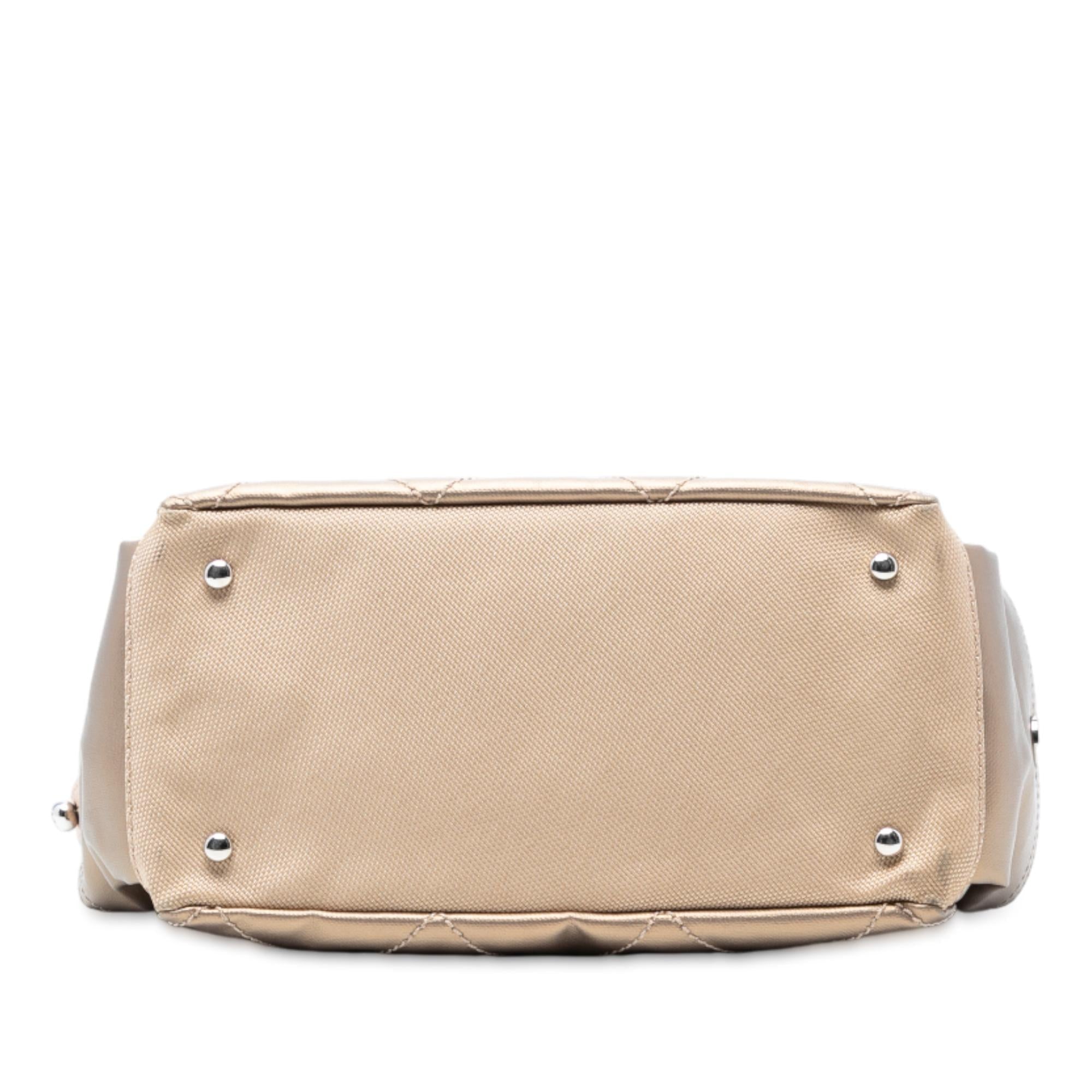 Chanel Paris Biarritz Quilted Coated Canvas Handbag