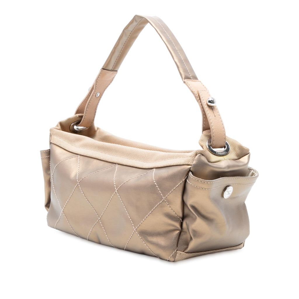Chanel Paris Biarritz Quilted Coated Canvas Handbag