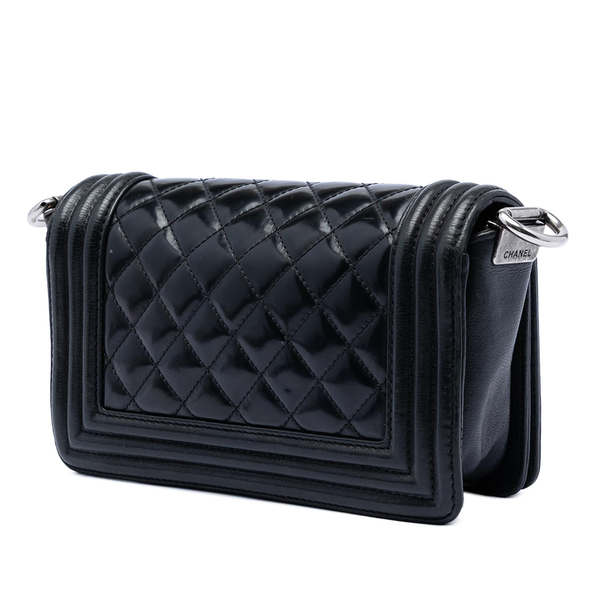 Chanel Paris Bombay Small Quilted Patent Medallion Embellished Boy Flap