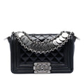 Chanel Paris Bombay Small Quilted Patent Medallion Embellished Boy Flap