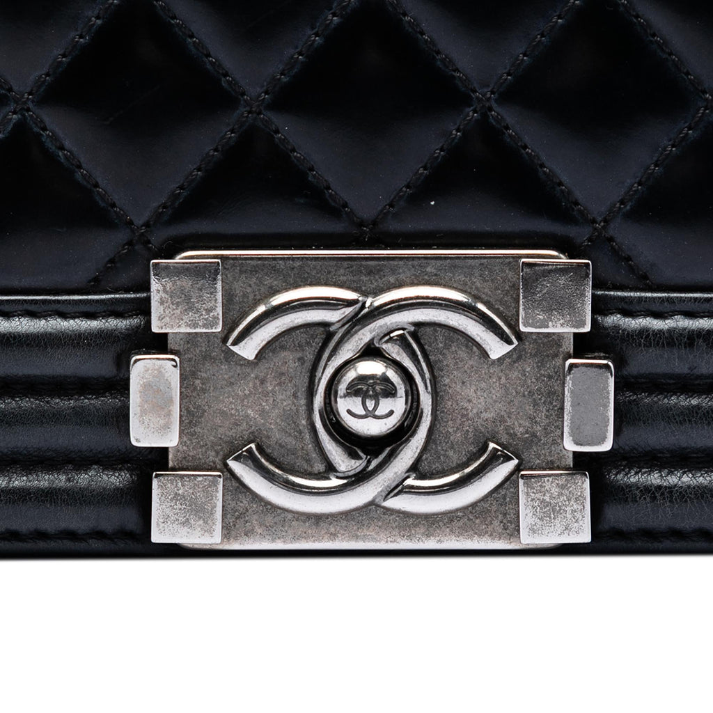 Chanel Paris Bombay Small Quilted Patent Medallion Embellished Boy Flap