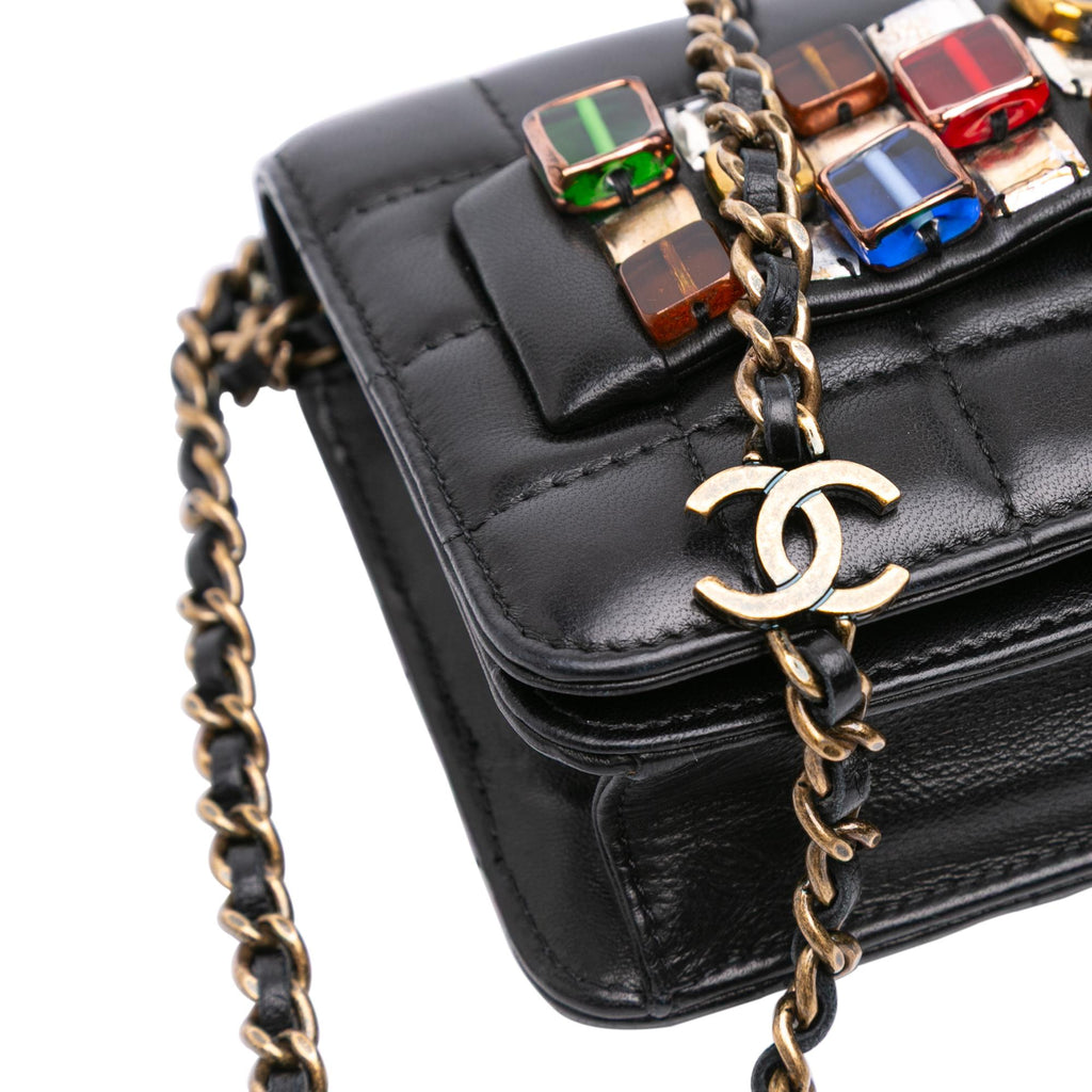 Chanel Paris Byzance Lambskin Jeweled Evening Clutch with Chain