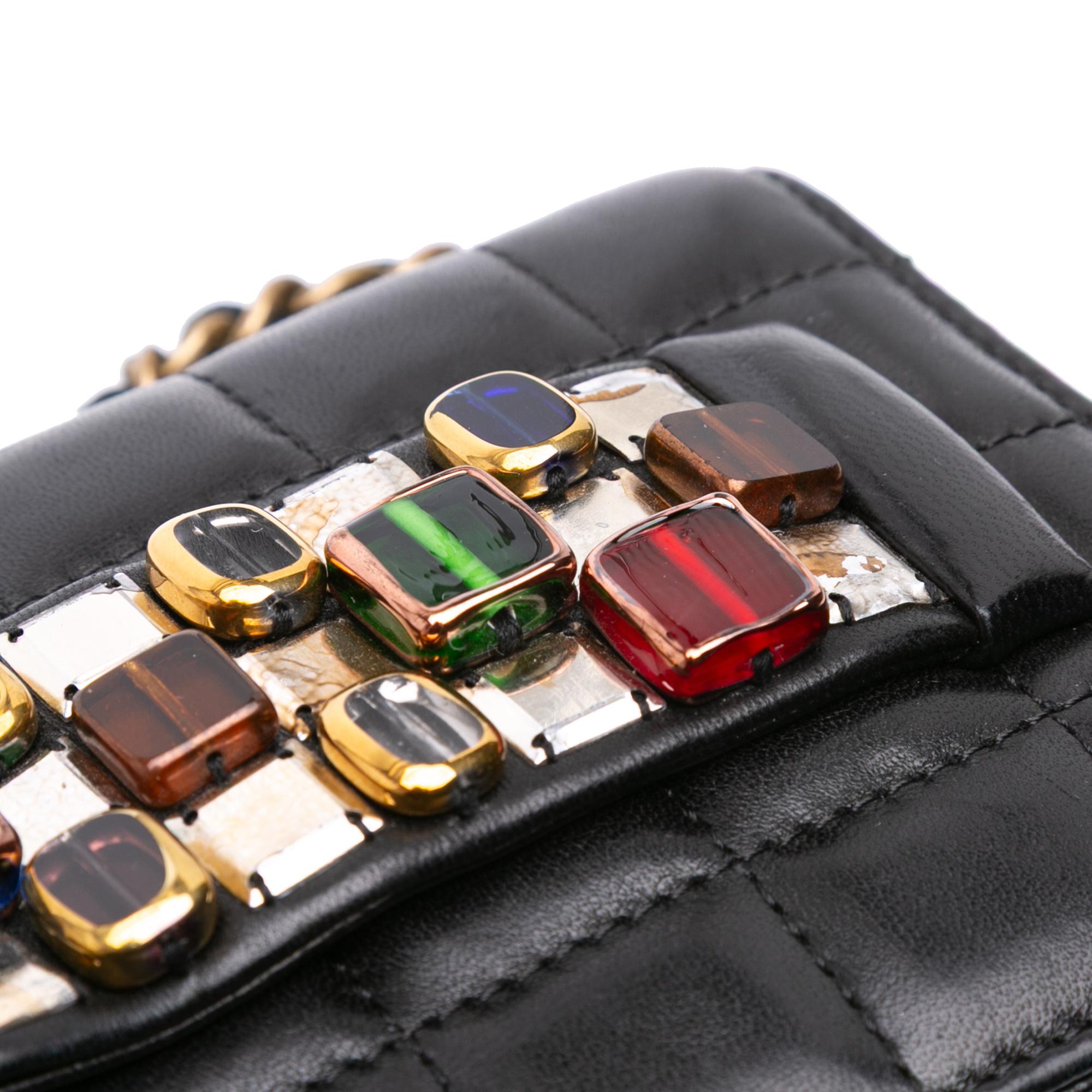 Chanel Paris Byzance Lambskin Jeweled Evening Clutch with Chain