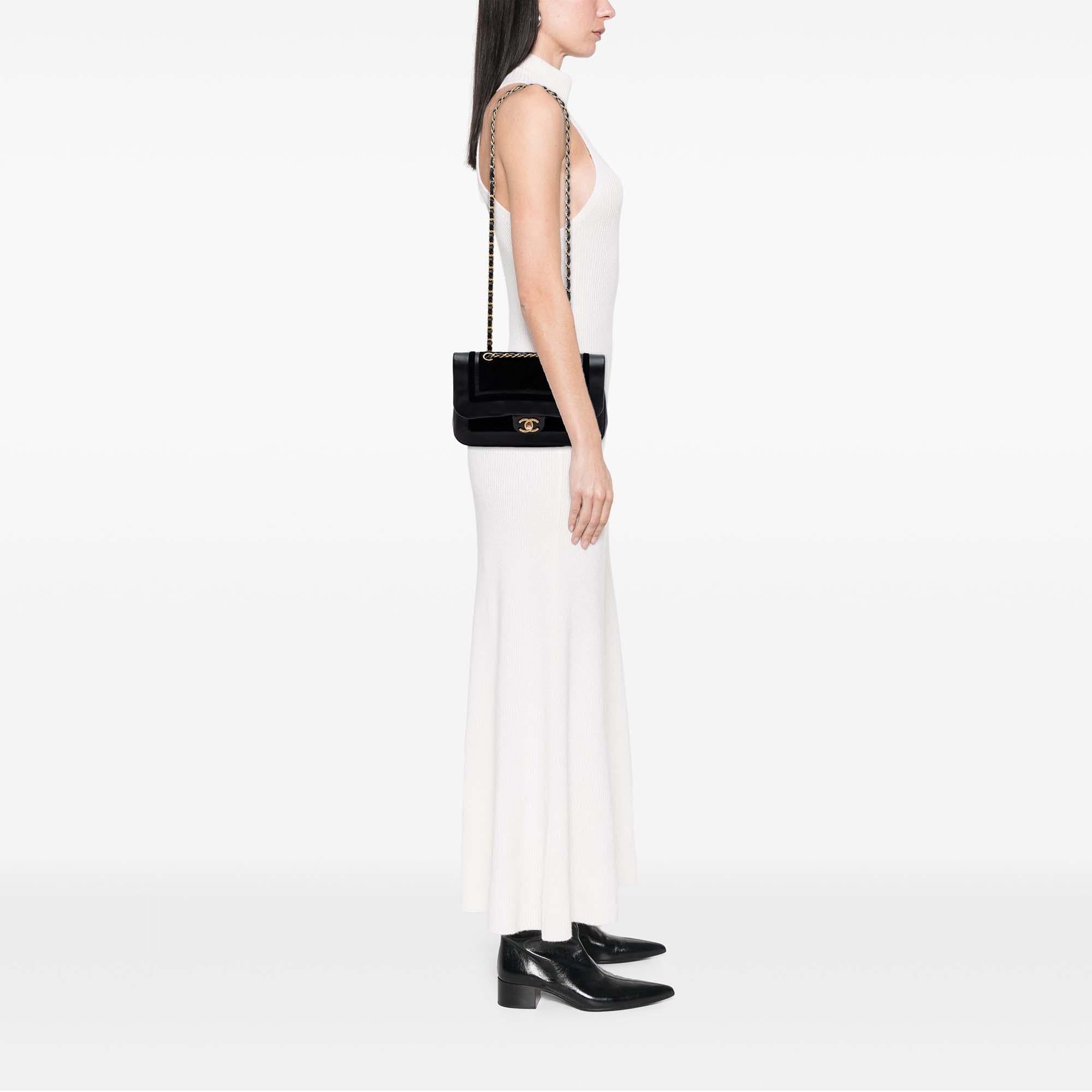 Chanel Paris Cosmopolite Medium Velvet and Metallic Lambskin Flap