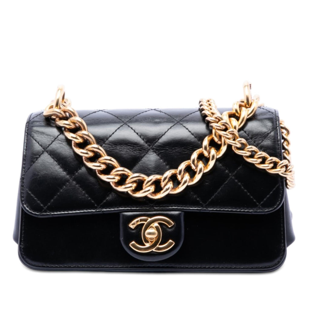 Chanel Paris Cosmopolite Mini Aged Calfskin Straight Lined Flap