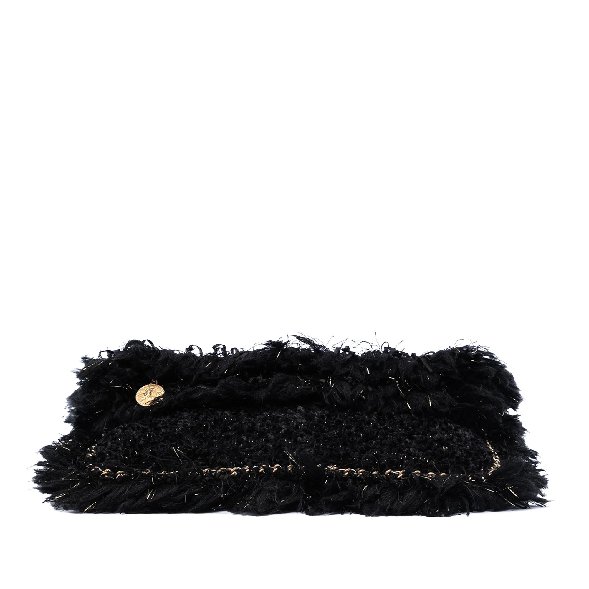 Chanel Paris Cosmopolite Tweed Fringe Clutch