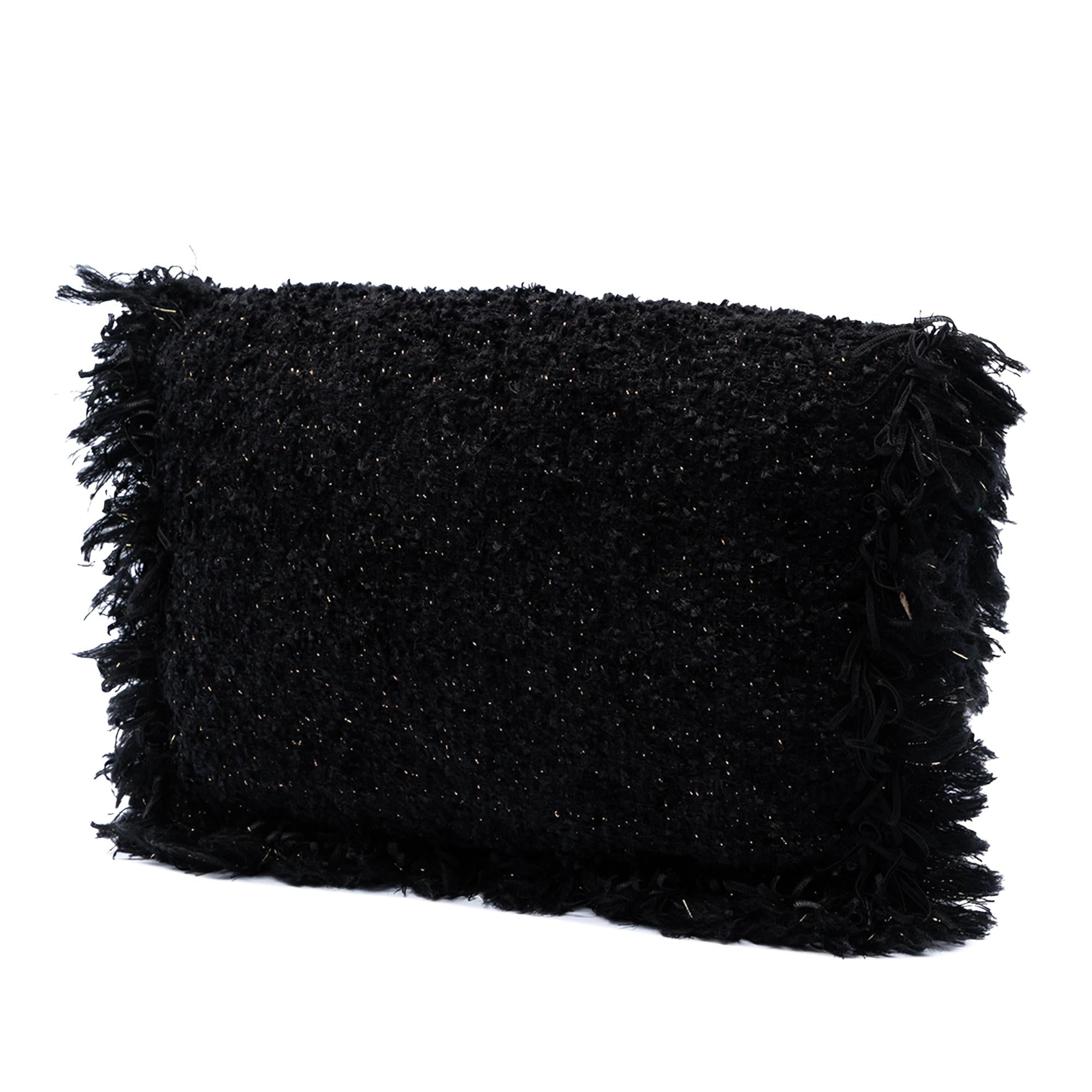 Chanel Paris Cosmopolite Tweed Fringe Clutch